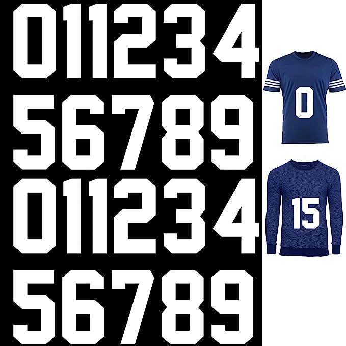 22 Pieces Iron on Numbers T Shirt Heat Transfer Numbers 0 to 9 Jersey Numbers Soft Iron on Number... | Amazon (US)