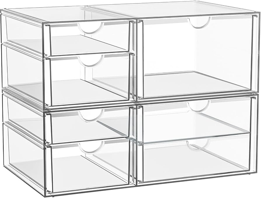 Stackable Storage Drawers, Acrylic Organizers,7 Drawers | Amazon (US)