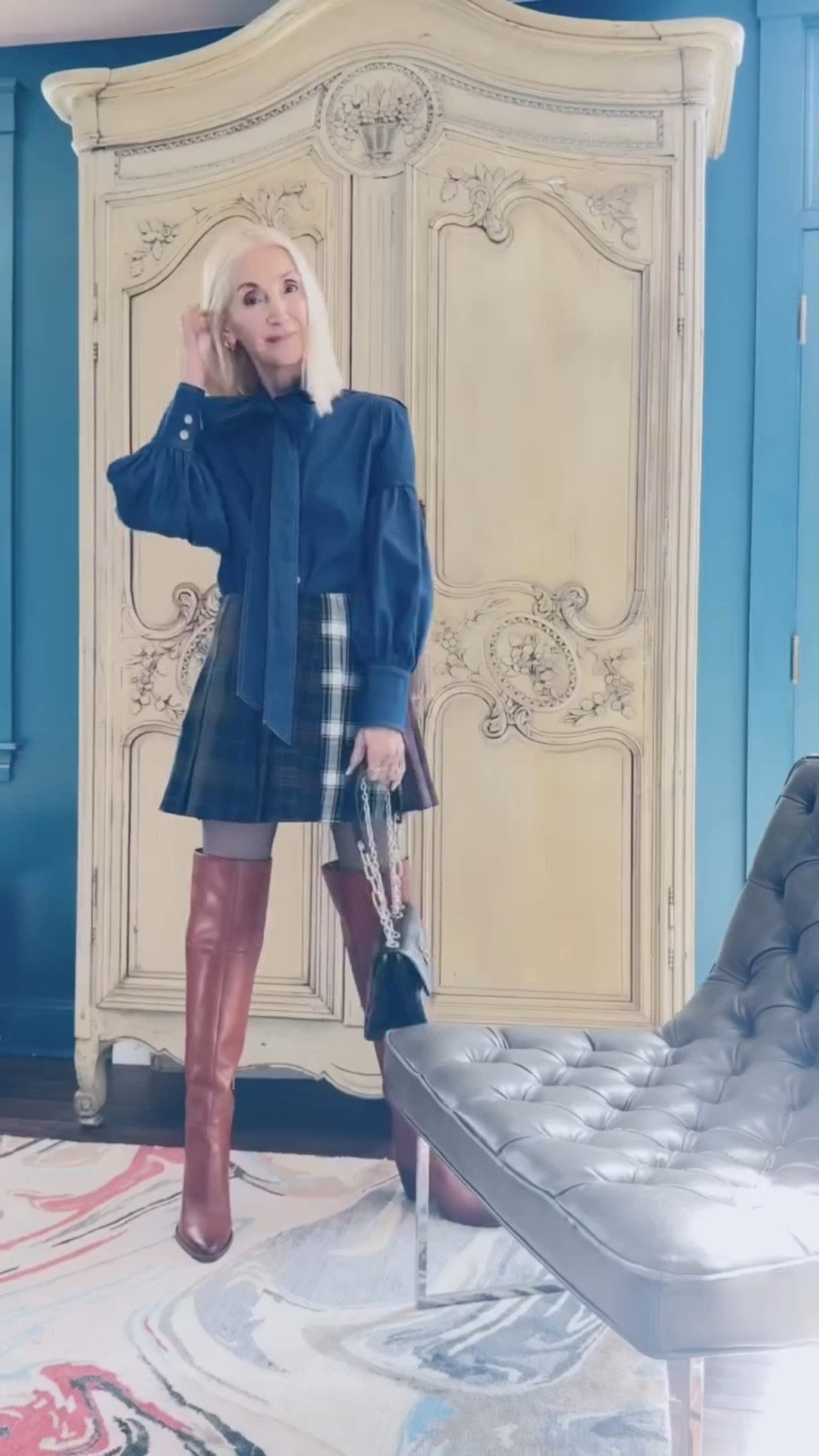 Bows and balloon sleeves just seem to go together. Denim makes it perfect for everyday. 💙 @uoozee_official discount code vipuz_robbin15 
link in bio 

#uoozee #styleinspo #stylediary #styletips #everydaystyle 

denim * bow blouse * pussy bow * pleated skirt * over the knee boots * off-white *  balloon sleeve * puff sleeve

#LTKgrwm #LTKootd #LTKOver40