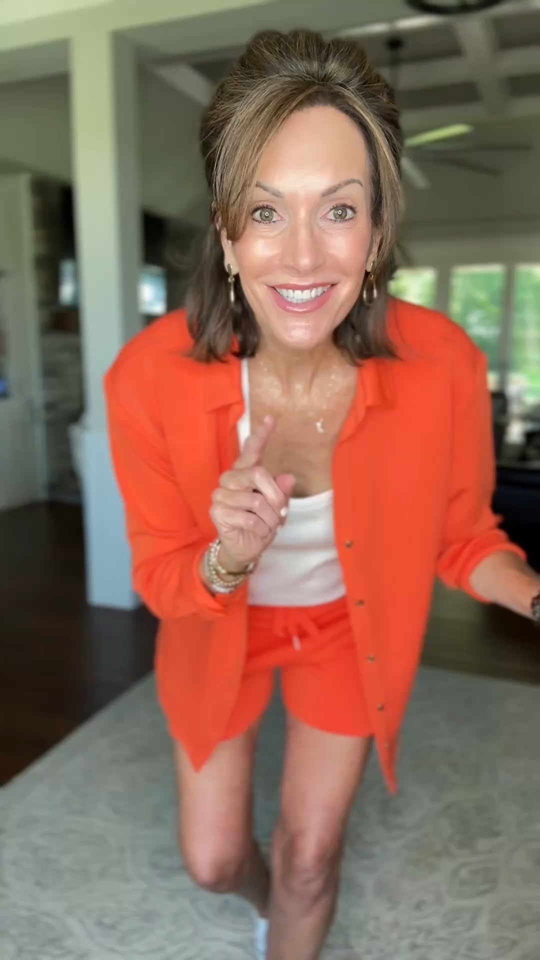 Road trip style 

Code for orange outfit : ANNIEKXSPANX 
Orange shirt and shorts - medium 
Tank - large 

Travel style

#LTKTravel #LTKMidsize #LTKTall