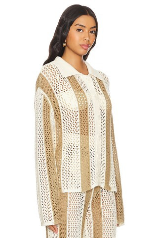 Kerim Stripe Top in Ivory & Beige Stripe | Revolve Clothing (Global)