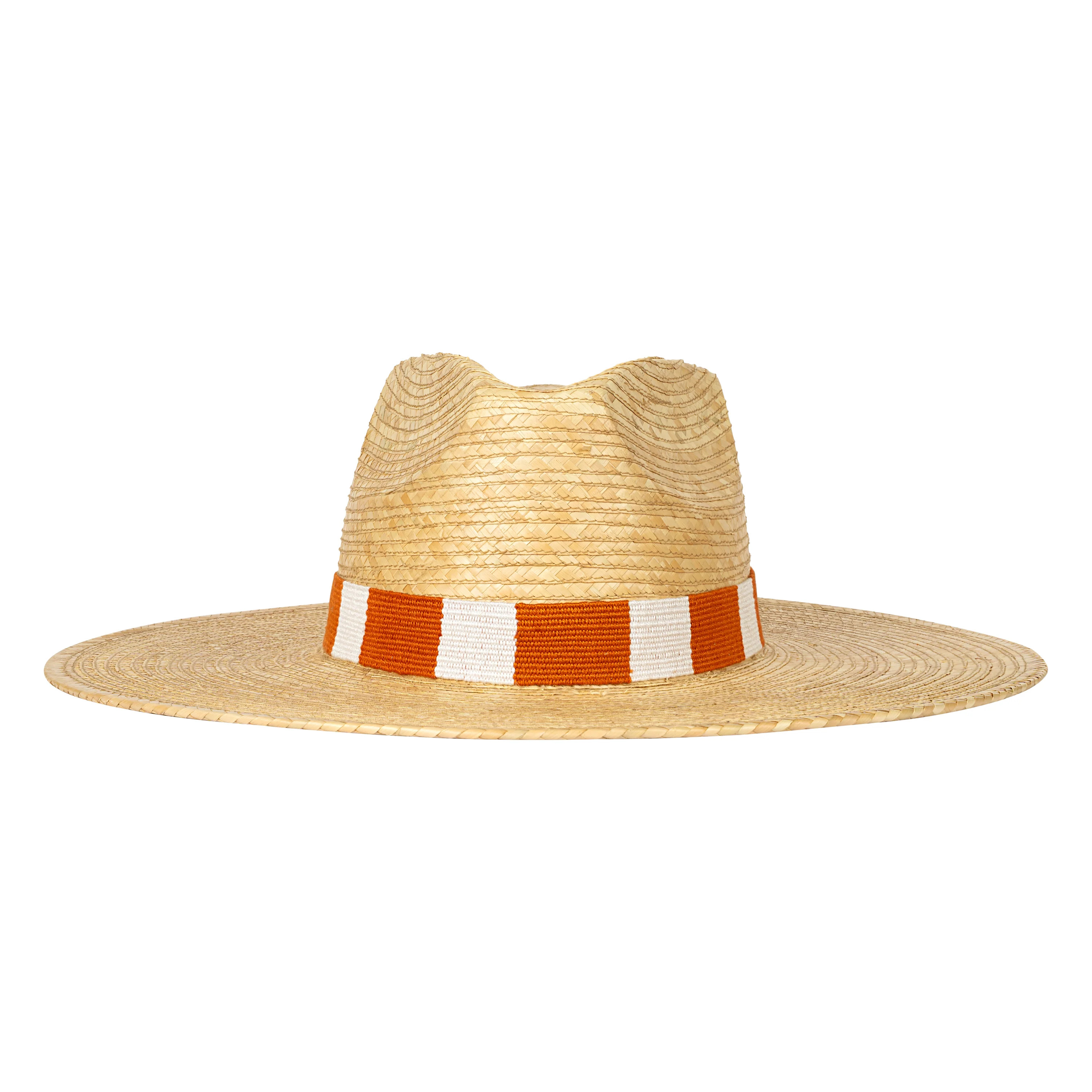 Orange and White Palm Hat | Sunshine Tienda