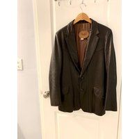 Vintage Adler Black Leather Jacket Blazer Size 40 Men's Coat | Etsy (US)