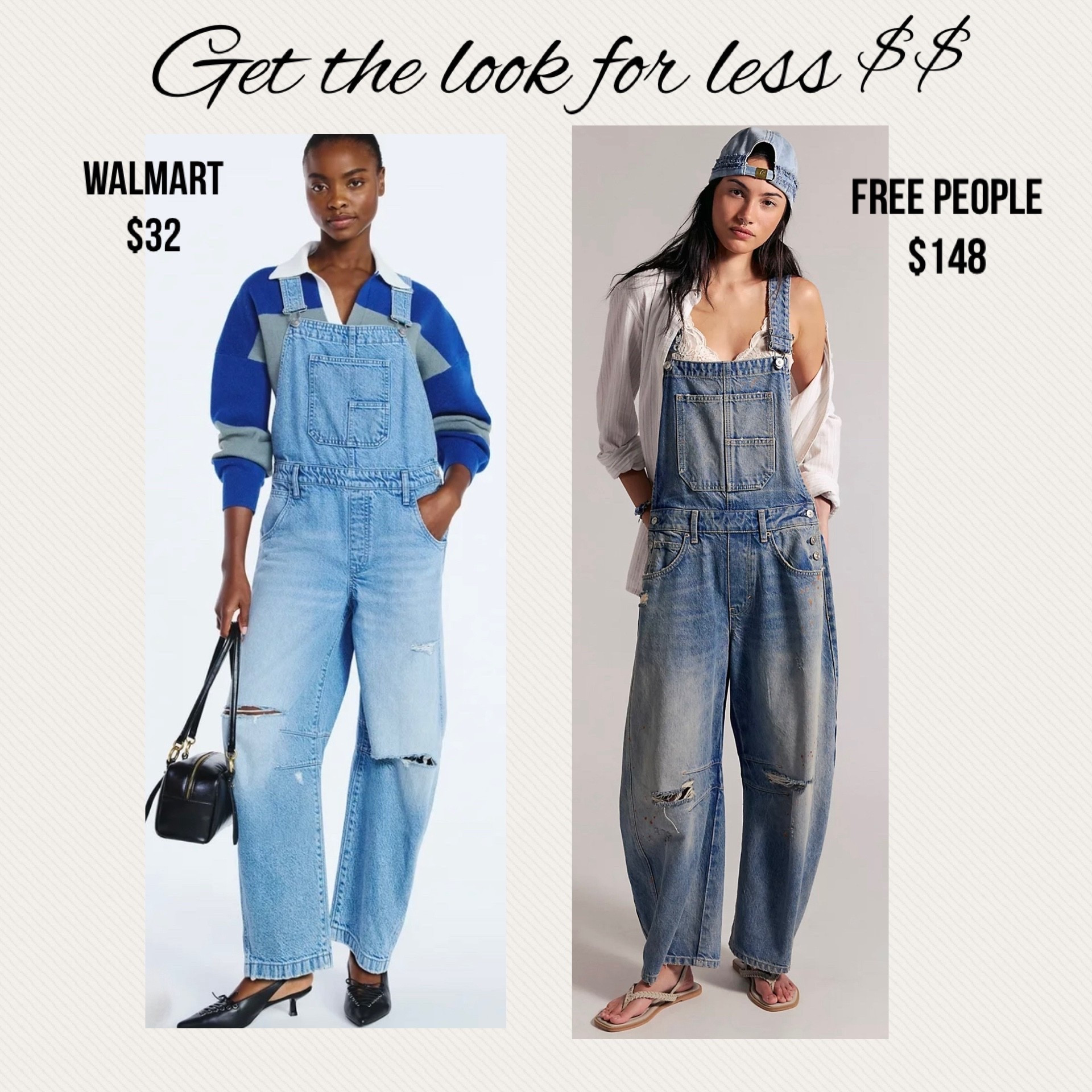 Found a great pair of look for less barrel overalls at Walmart! 

#freepeople #walmart #scoop #barrel #overalls #trending 