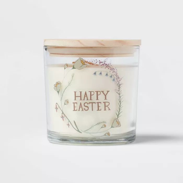 13oz Glass Candle with Lid Happy Easter Flower Market - Threshold&#8482; | Target