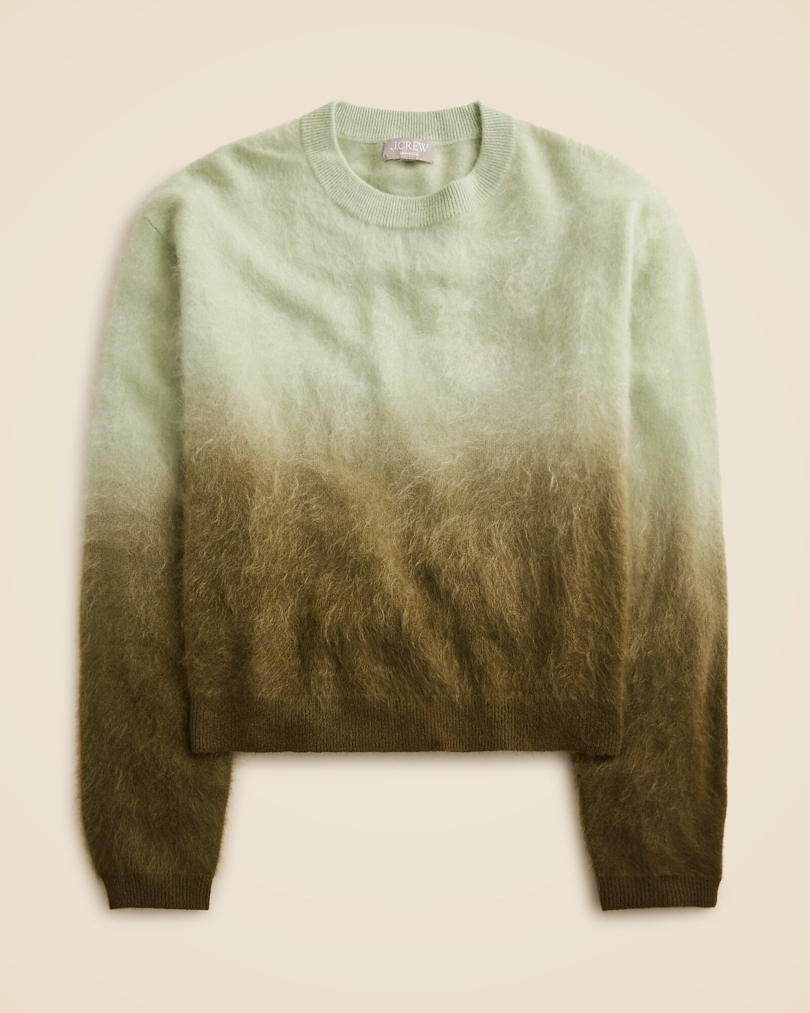 Dip-dyed brushed cashmere crewneck sweater | J. Crew US