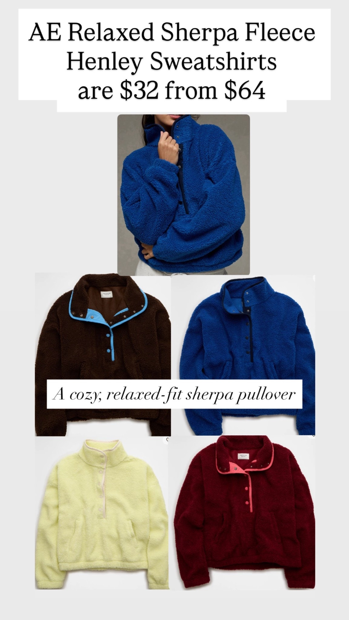 A cozy, relaxed-fit sherpa pullover with a classic length

#LTKSaleAlert #LTKHoliday