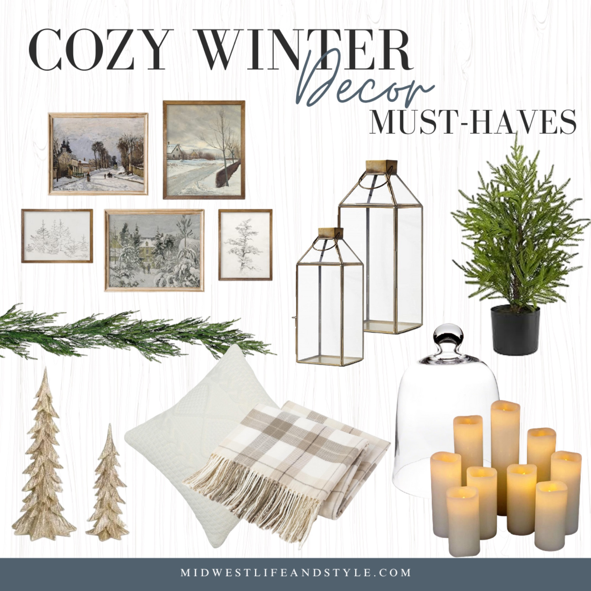 Create a cozy and inviting home this winter with greenery, candles, throw blankets, lanterns, and seasonal art. 

#LTKHome #LTKSeasonal #LTKStyleTip