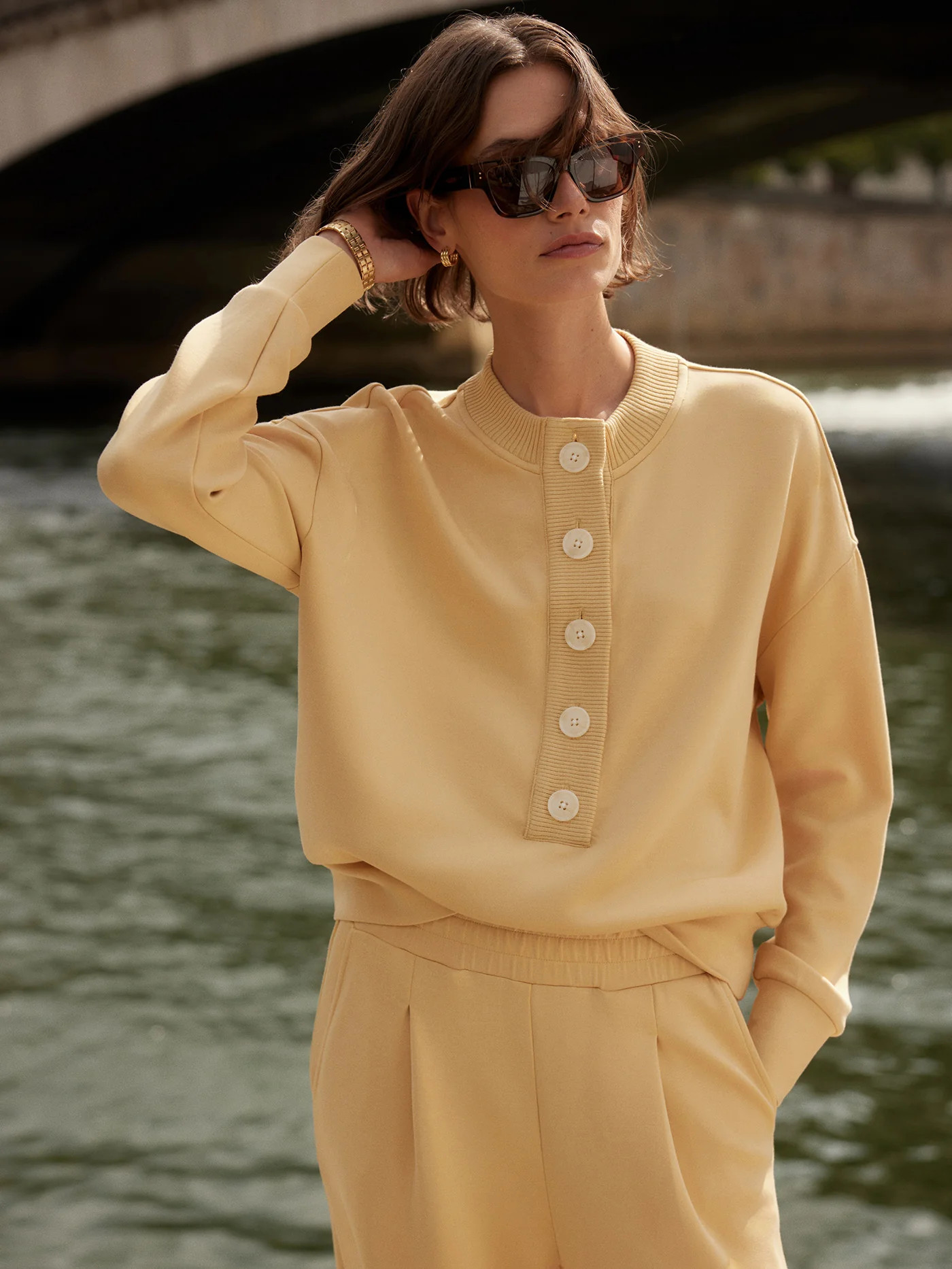 Reena Button Front Sweat | Varley US | Varley US