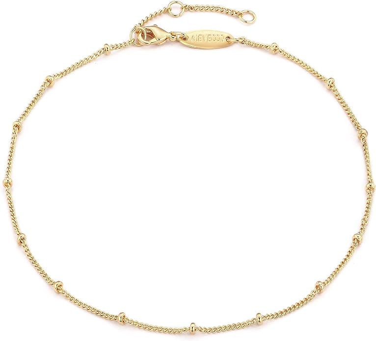 MEVECCO Anklet for Women Gold Chain 14K Gold Plated Dainty Boho Beach Summer Simple Foot Jewelry ... | Amazon (US)