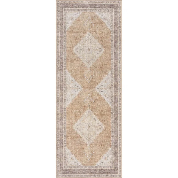 Albar Moroccan Machine Washable Brown Area Rug | Wayfair North America