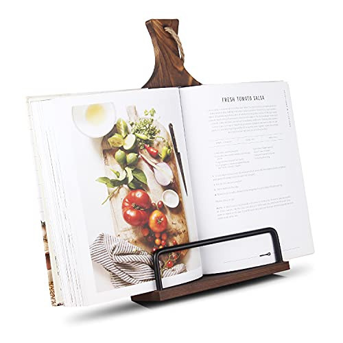 VYNOPA Cookbook Stand for Kitchen Counter Wood Adjustable Recipe Book Holder Stand iPad Rustic Holder Thanksgiving Day Christmas Gift for Mother, Grandma, Women | Amazon (US)