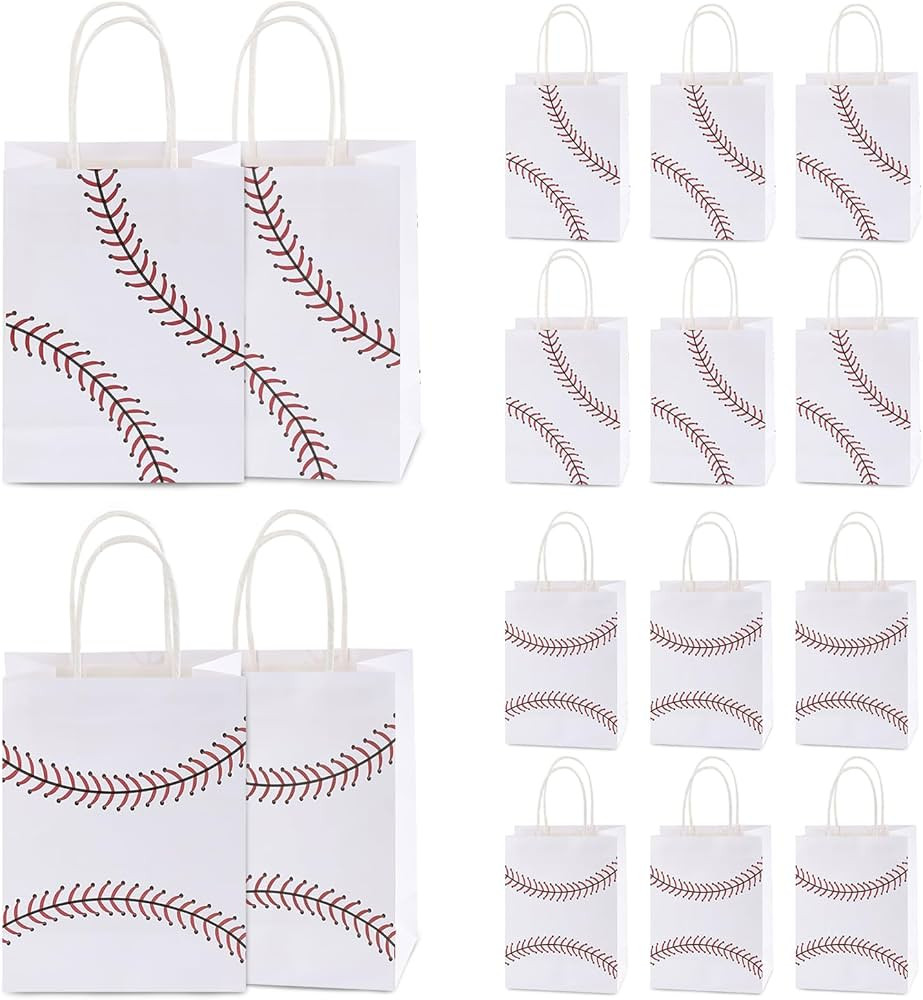 Motroce 16PCS Baseball Party Favor Paper Bags, Baseball Gift Bags with Handles, Baseball Games Da... | Amazon (US)
