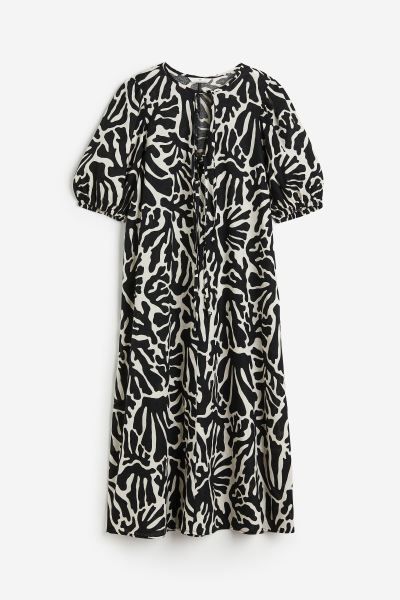 Tie-detail Linen-blend Dress | H&M (US)