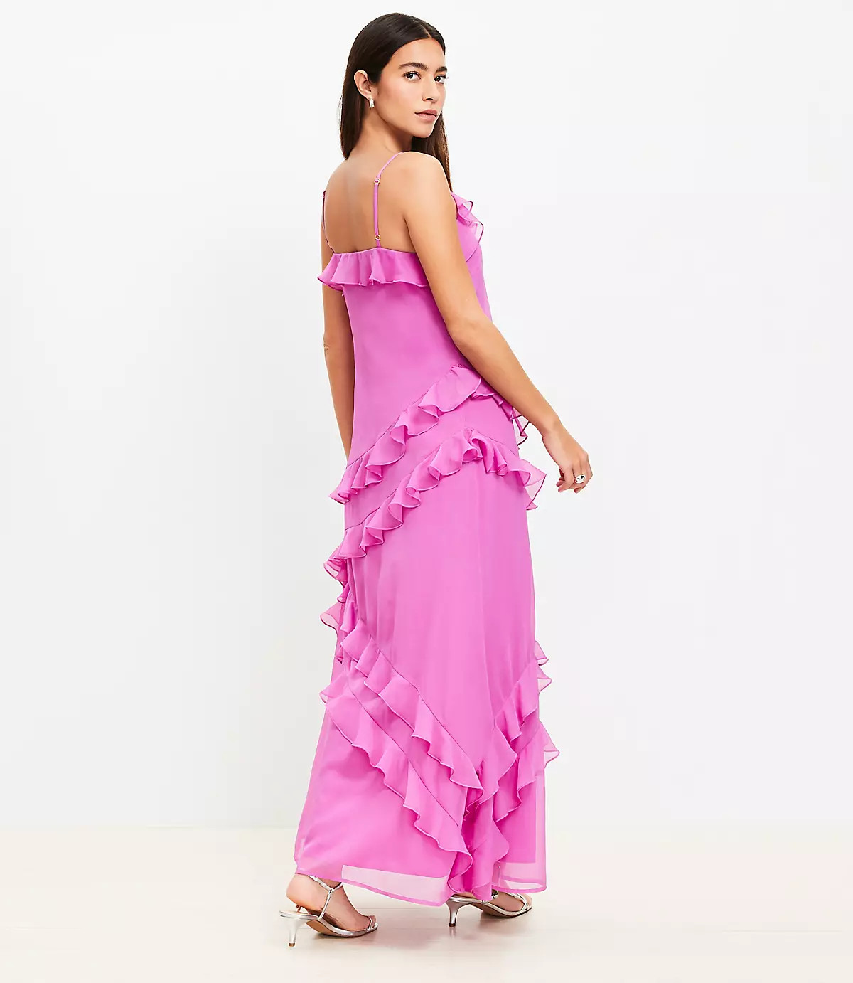 Petite Ruffle Strappy Maxi Dress | LOFT
