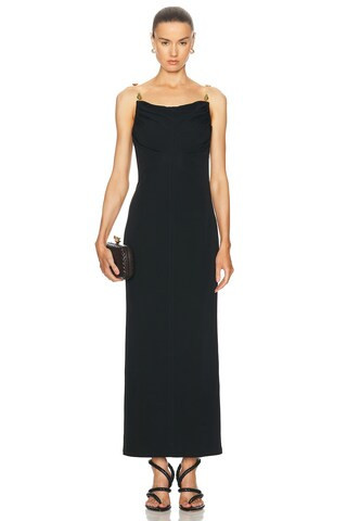 Bottega Veneta Midi Dress in Black - Black. Size 34 (also in 38). | FWRD 