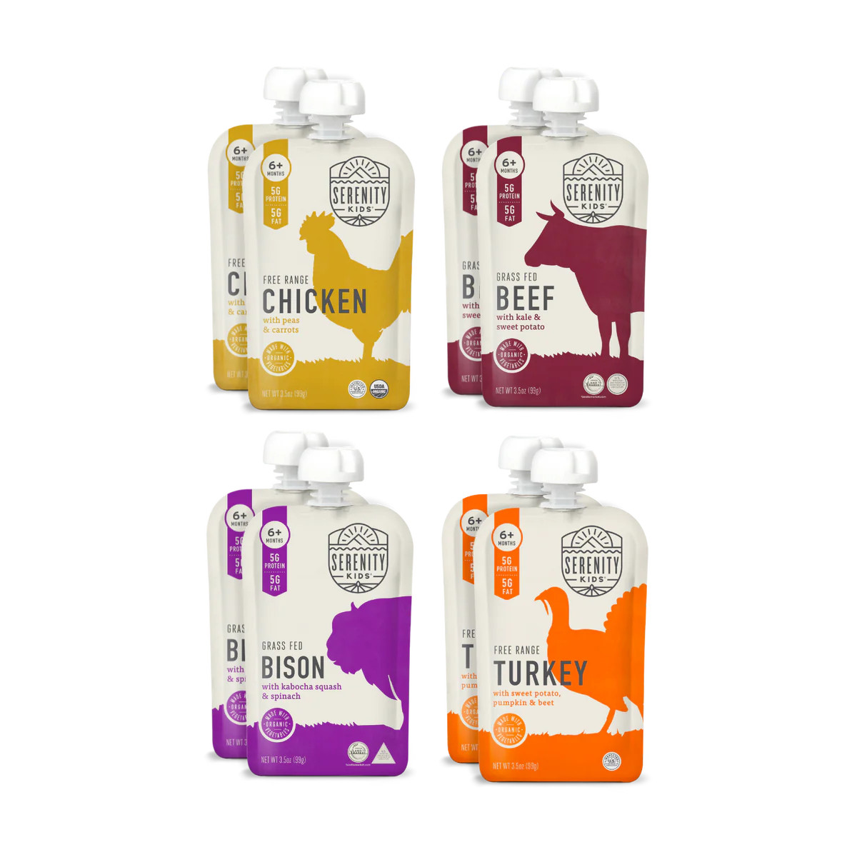 Meat Baby Food Pouch // Variety Pack // Serenity Kids® | Serenity Kids