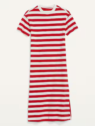 Vintage Striped T-Shirt Midi Shift Dress for Women | Old Navy (US)