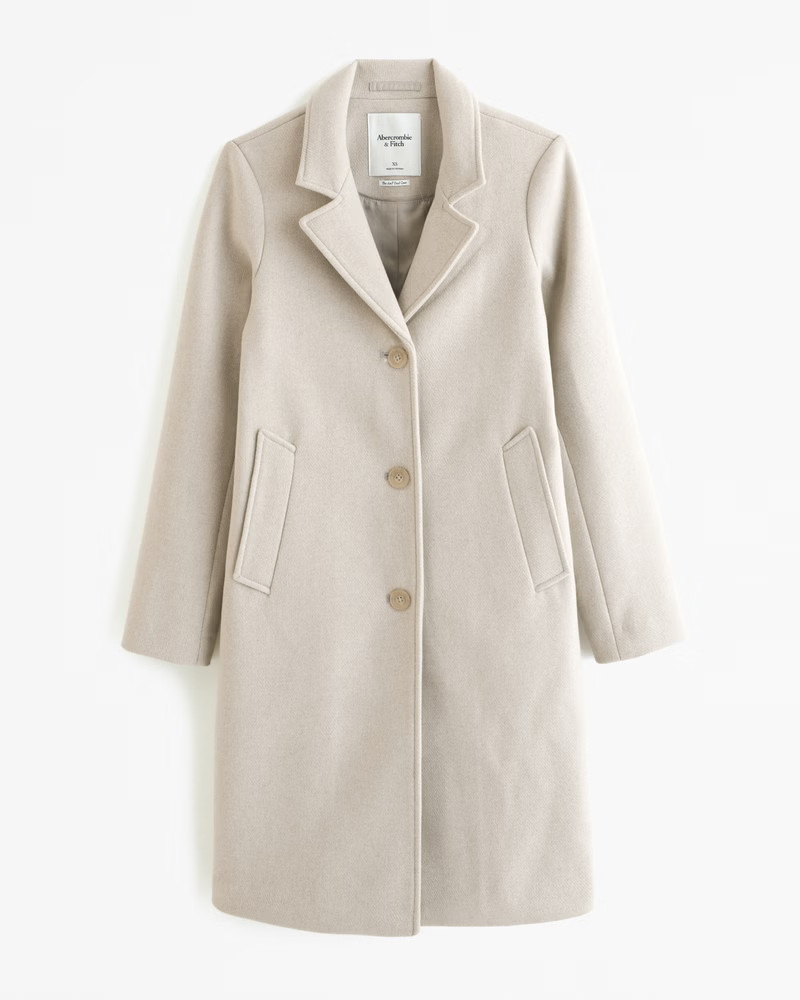 Wool-Blend Dad Coat | Abercrombie & Fitch (US)