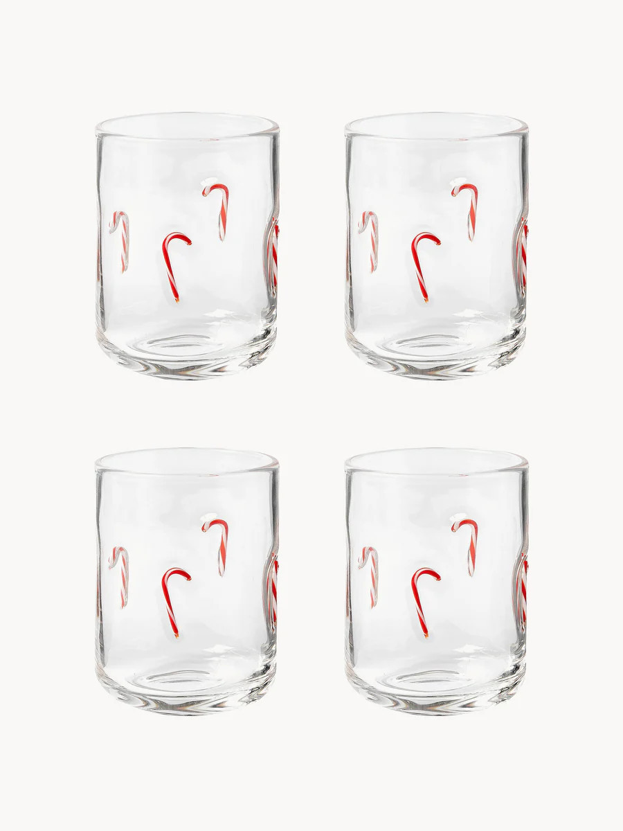 Bicchieri in vetro soffiato Candy 4 pz | Westwing EU