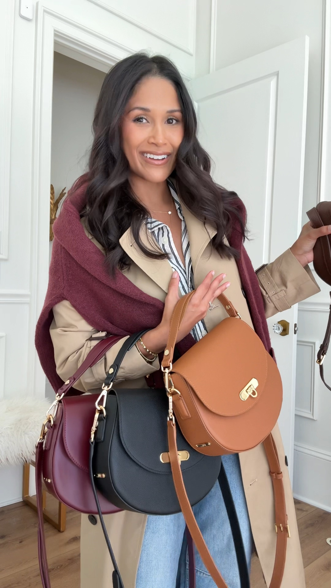 How gorgeous is my new Sophia Bag that I designed with @giginewyork!

I designed the Sophia with you in the forefront of our minds in collaboration with @GiGiNewYork. I can’t believe this our sixth handbag design collaboration together over the past decade. The Sophia bends refinement with versatility featuring a softly curved silhouette, gold lock closure, and feminine leather detailing. It also features a detachable top handle and crossbody strap to allow for handheld or crossbody 
The gorgeous black and tan Sophia bags are handcrafted from durable textured French Calfskin leather and the Bordeaux is made with smooth European full-grain calfskin leather. 

20% OFF with code: HAUTE20

Wearing sz XS in my trench coat




#LTKStyleTip #LTKItBag #LTKShoeCrush