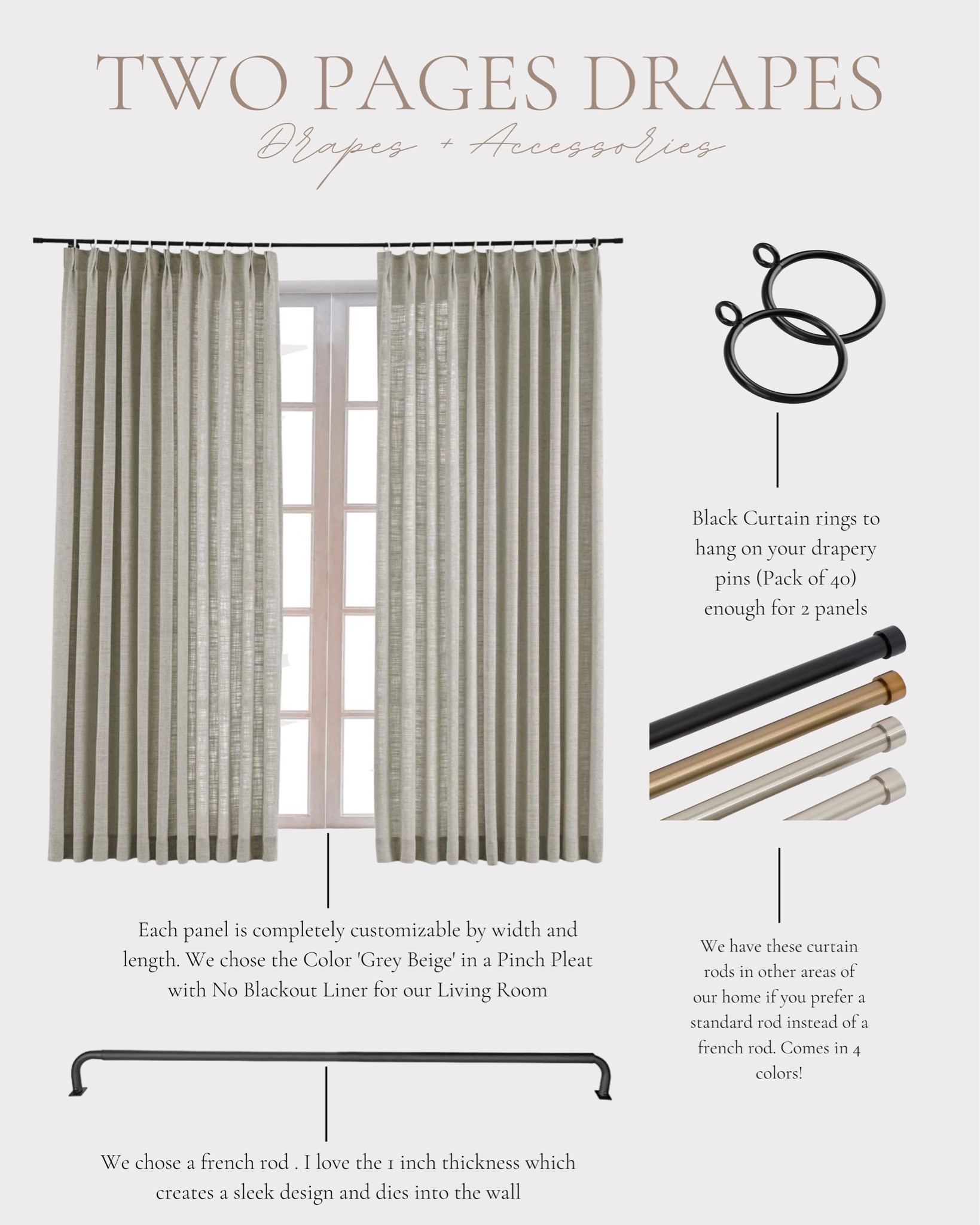 Step by step guide on what we used for our custom drapes by TWO PAGES

#LTKstyletip #LTKsalealert #LTKhome