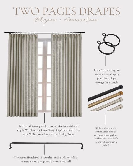 Step by step guide on what we used for our custom drapes by TWO PAGES

#LTKstyletip #LTKsalealert #LTKhome
