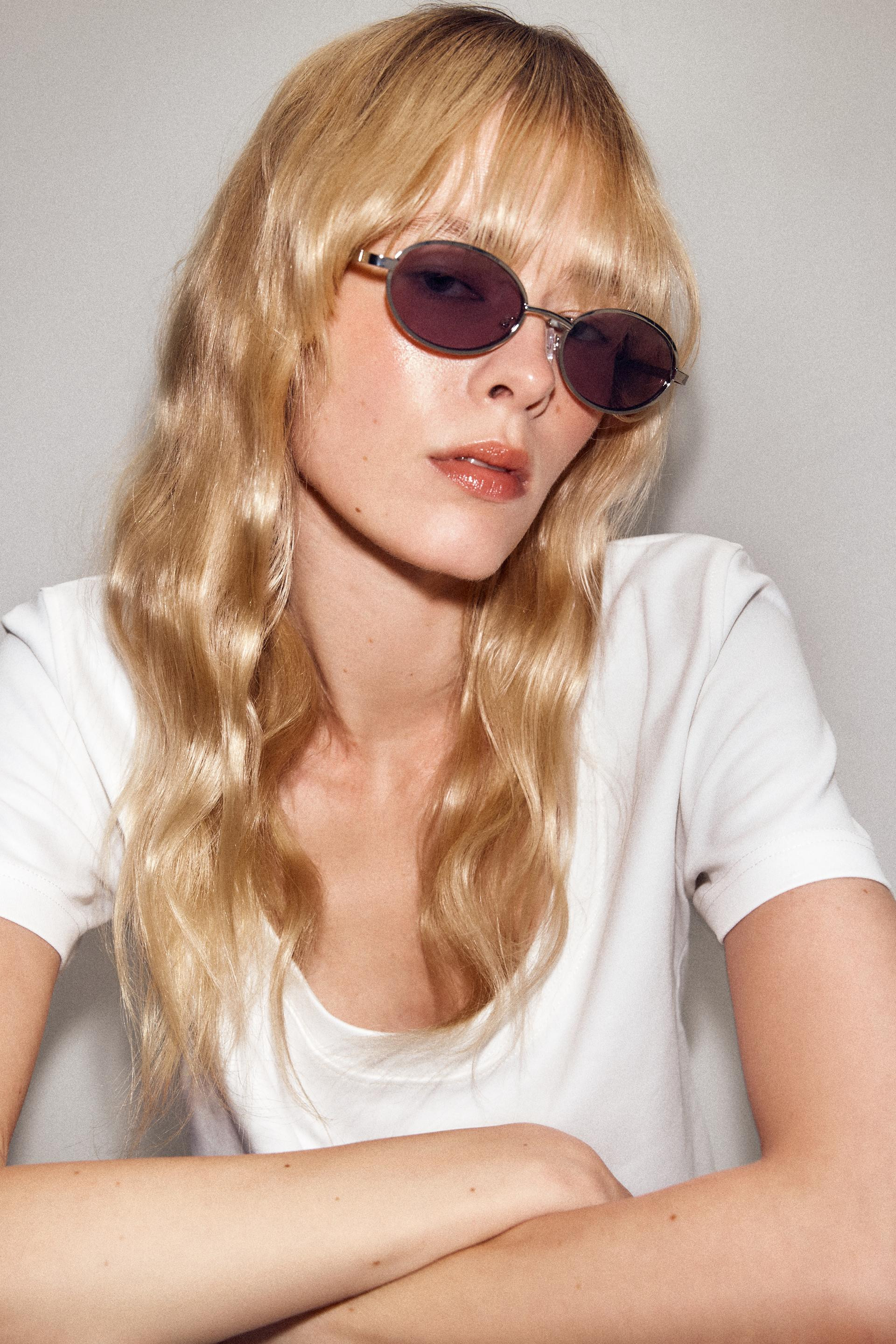 OVAL METAL SUNGLASSES - Silver - M | Zara US