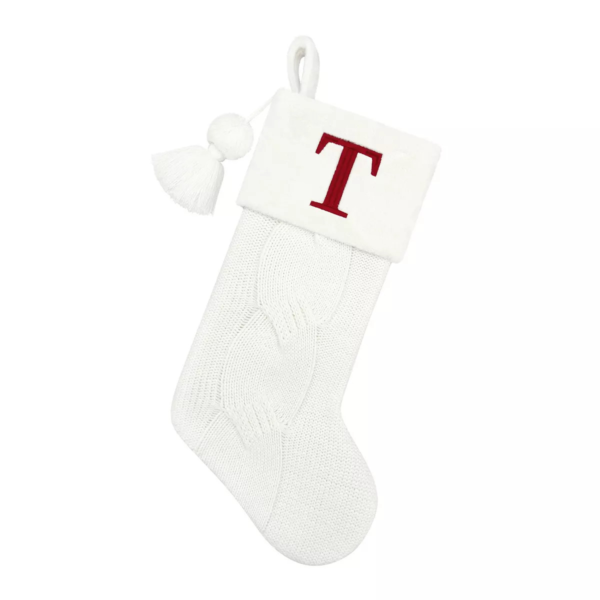 St. Nicholas Square® Faux-Fur Knit Monogram Christmas Stocking | Kohl's