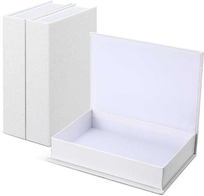 Tioncy 3 Pcs Neutral Linen Book Box for Decoration Faux Book Storage Box Modern Farmhouse for Boo... | Amazon (US)