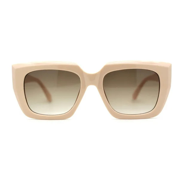 Mod Womens Thick Plastic Oversize Angular Cat Eye Sunglasses Beige Brown | Walmart (US)