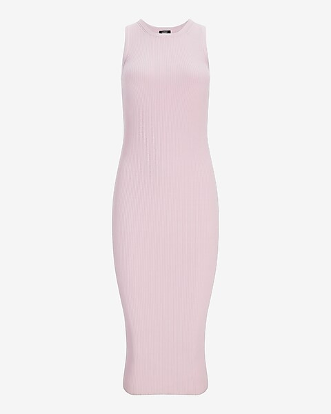 Body Contour Ribbed High Neck Midi Dress | Express