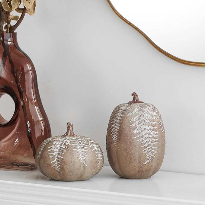 DN DECONATION Fall Pumpkin Decorations for Home, Thanksgiving Table Centerpiece, 2-Pack Fake Pump... | Amazon (CA)