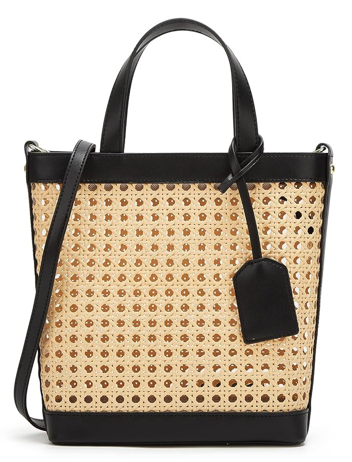 Rattan Tote Bag for Women Straw Beach Bag Crossbody Purse PU Leather Summer Shoulder Bag Cute Boh... | Amazon (US)