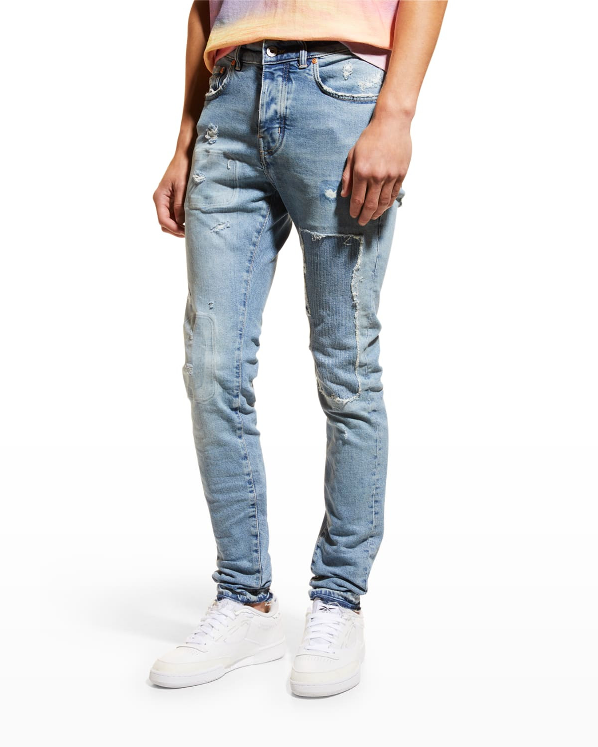 Men's Patch Skinny Jeans | Neiman Marcus