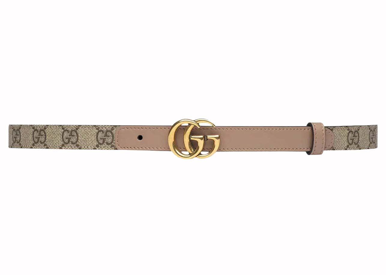 Women's Gucci GG Buckle Marmont Thin Belt in Pink/Beige | StockX