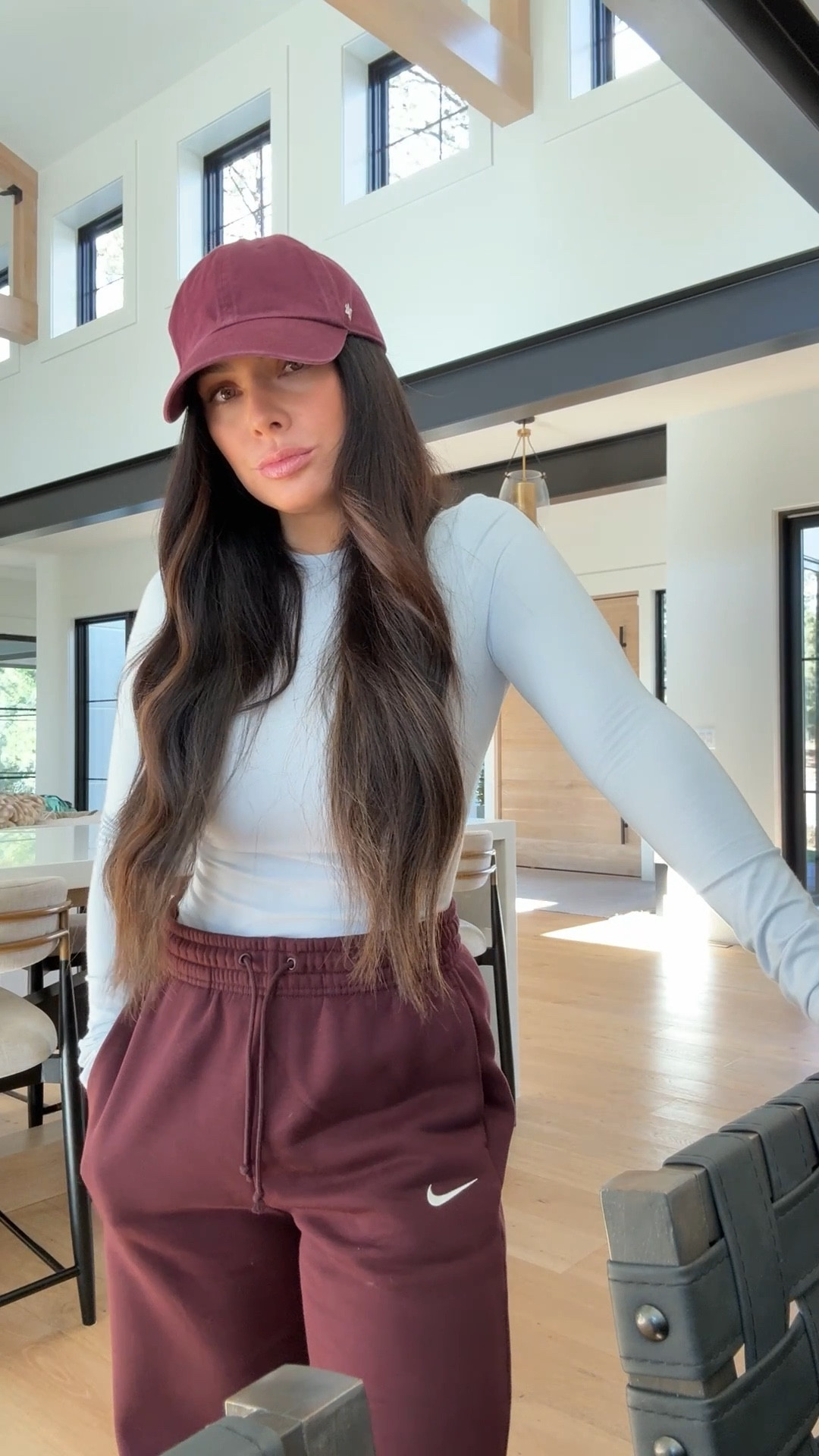 Burgundy and white is the best color combo. These sweat pants are so good. High waisted and wide leg. I have them in gray too!

#LTKootd #LTKStyleTip #LTKHome