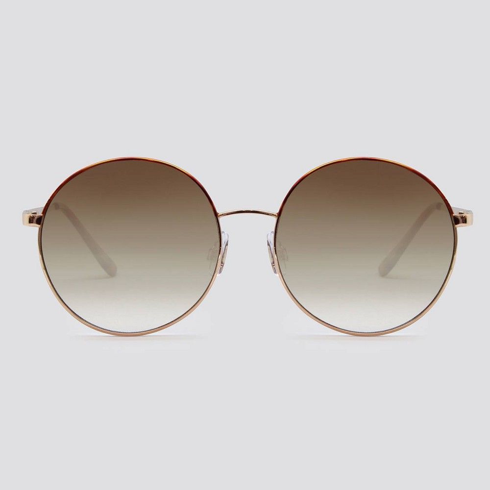 Women's Round Metal Silhouette Sunglasses - Wild Fable Gold | Target