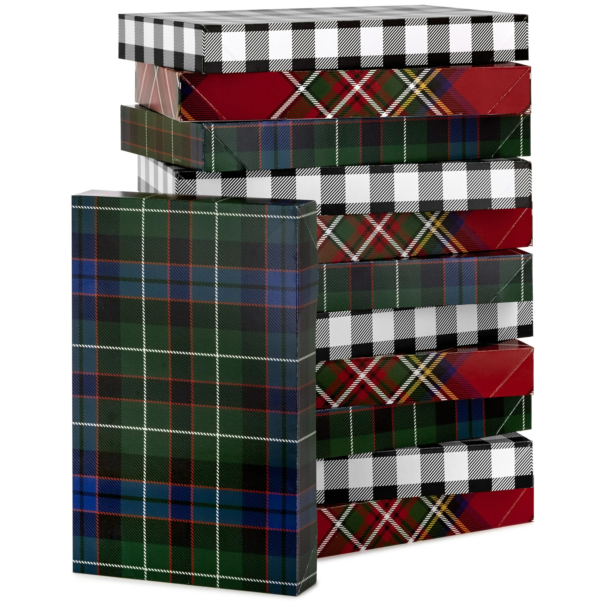 Hallmark Plaid Shirt Box Bundle (12 Boxes, 3 Designs) Blue, Green, Red Plaid, Black Buffalo Check | Walmart (US)