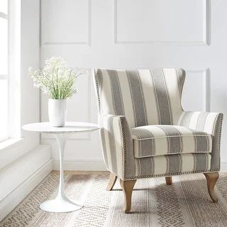Avenue Greene Terri Accent Chair - Grey Stripe | Bed Bath & Beyond