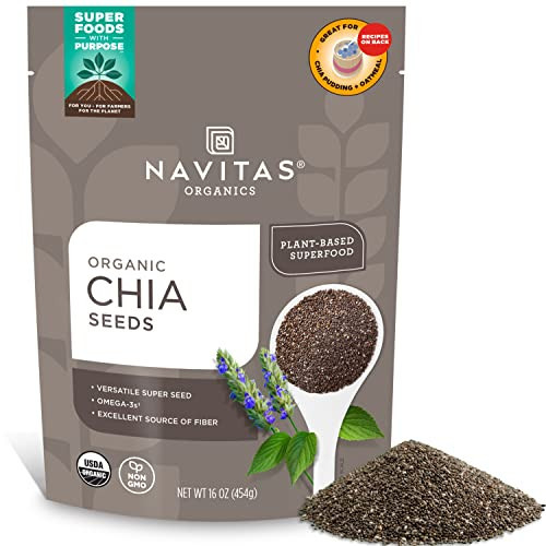 Navitas Organics Chia Seeds, 16 oz. Bag, 38 Servings — Organic, Non-GMO, Gluten-Free | Amazon (US)