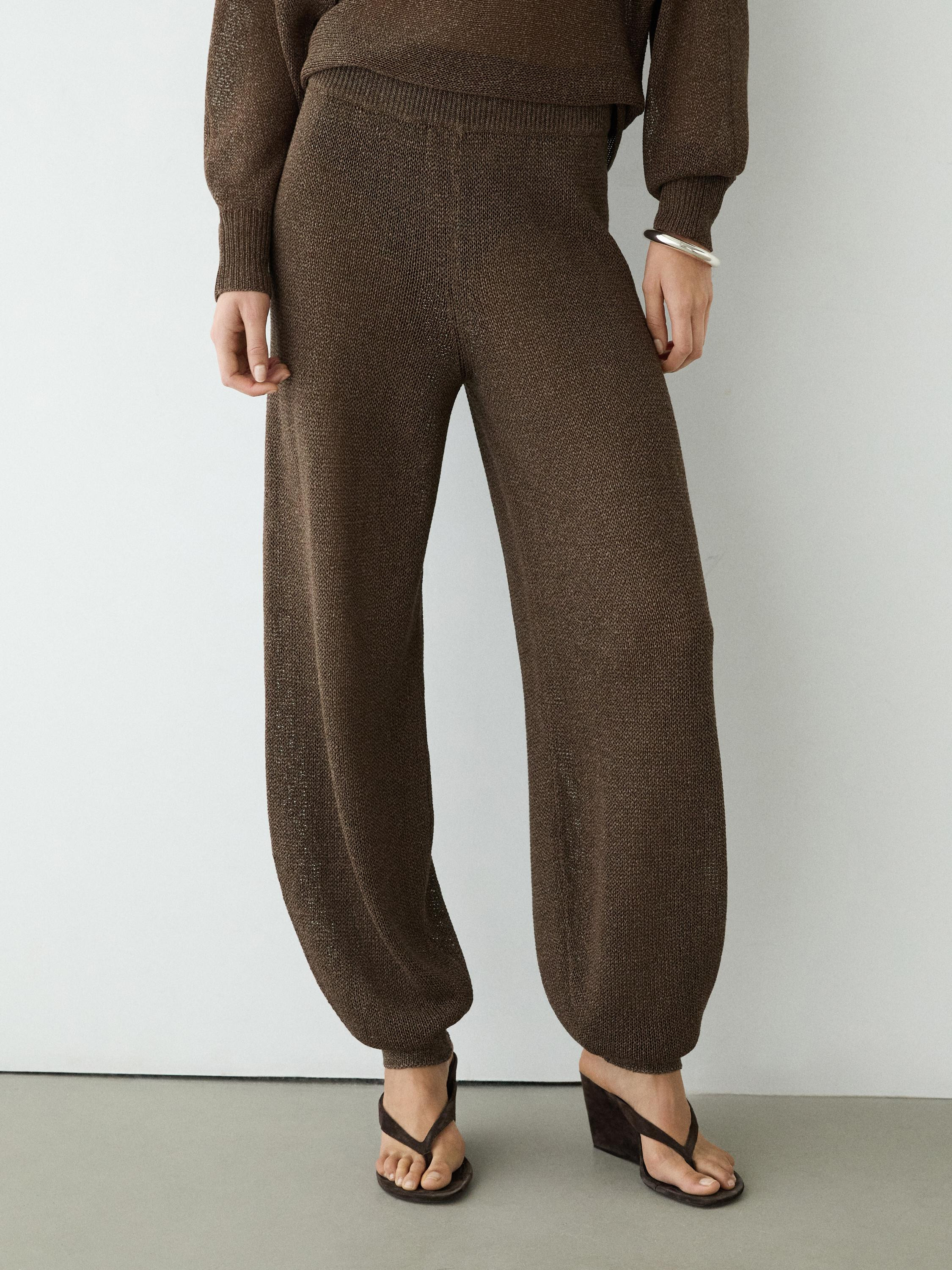 Total look balloon fit knit trousers | Massimo Dutti UK