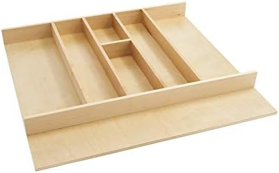 Rev-A-Shelf 4WUT-3SH 24-Inch Shallow Trimmable Wooden Kitchen Drawer Divider Utility Holder Cutle... | Amazon (US)