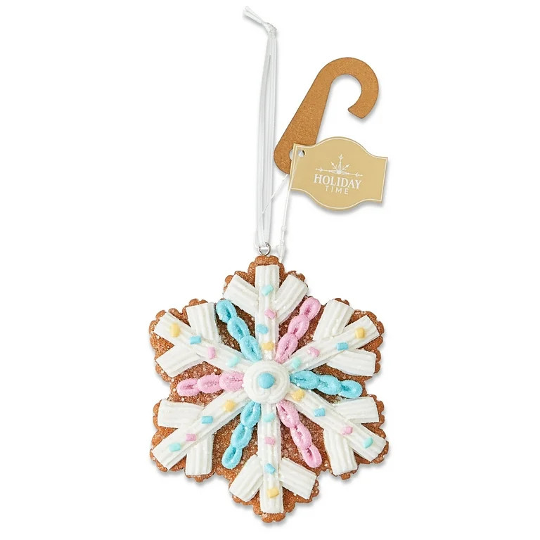 Multicolor Clay Dough Candy Snowflake Christmas Ornament, 4", by Holiday Time | Walmart (US)