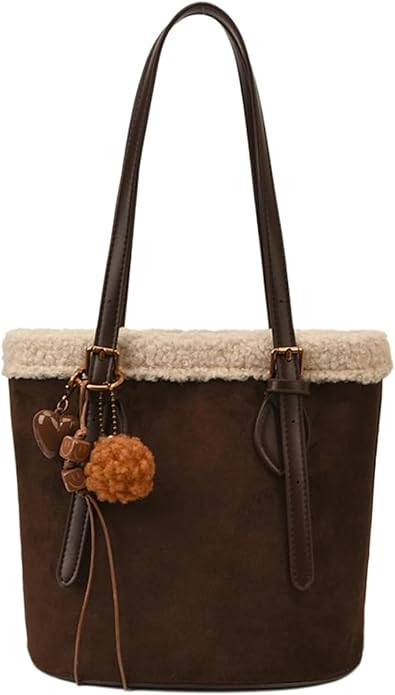 Fluffy Purse for Women Fuzzy Furry Faux Fur Tote Bag Cute Sherpa Soft Shearling Shoulder Mongolia... | Amazon (US)