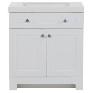 Glacier Bay Everdean 30 in. W x 19 in. D x 34 in. H Single Sink Freestanding Bath Vanity in White... | The Home Depot