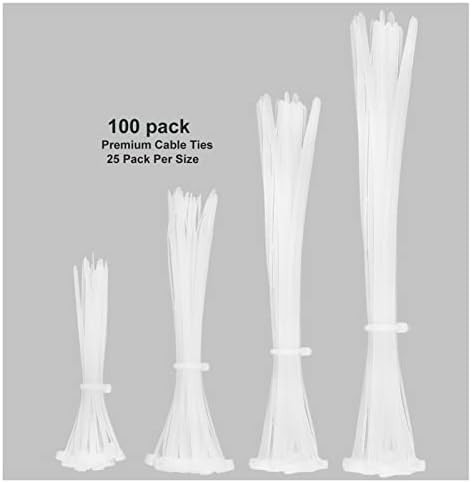 100 Pack White Nylon Cable Ties Mixed Pack Zip Ties Clear Tie Wraps Width 3.6mm Heavy Duty Cable Tie | Amazon (UK)