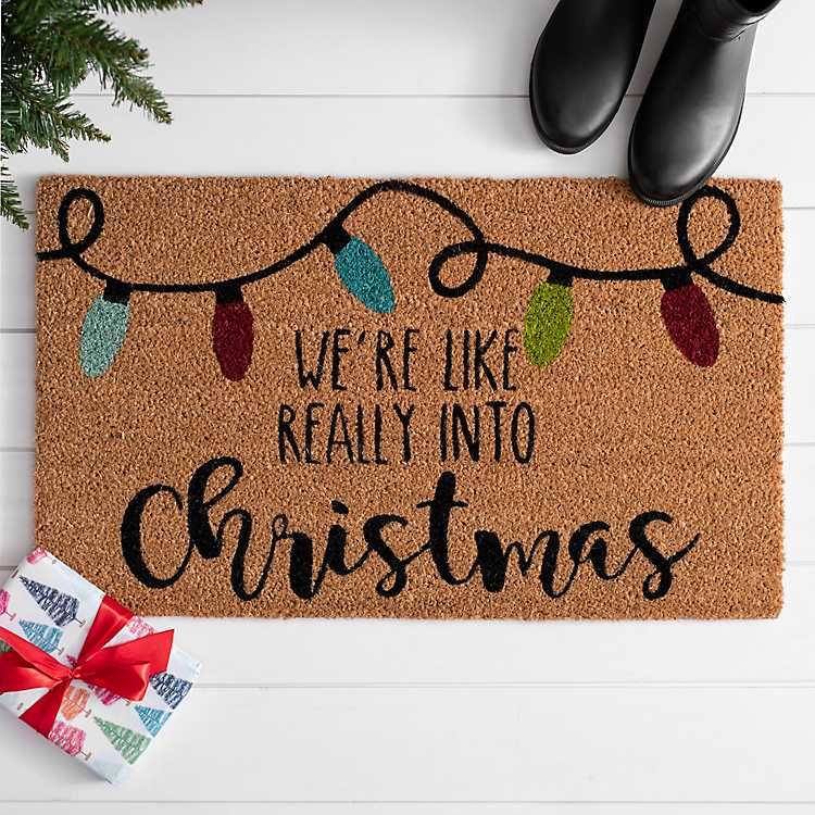 New! We're Really Into Christmas Outdoor Mat | Kirkland's Home