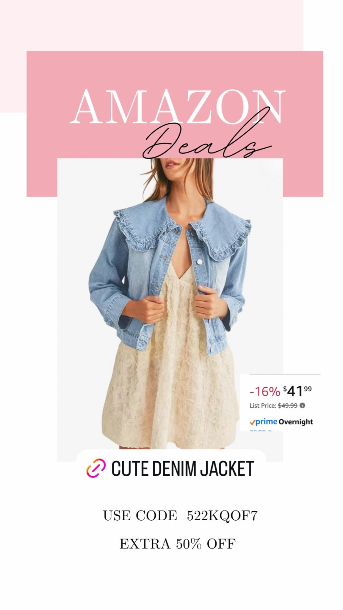 Cutest denim jean jacket with Peter Pan collar! On Deal too!! Comes in a few different washes.

#LTKMidsize #LTKSaleAlert