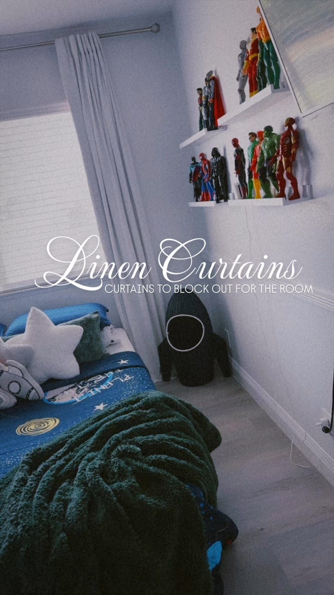 Cortinas, plisadas de lino para el dormitorio, garantiza el descanso de los más pequeños en casa! 😴💤